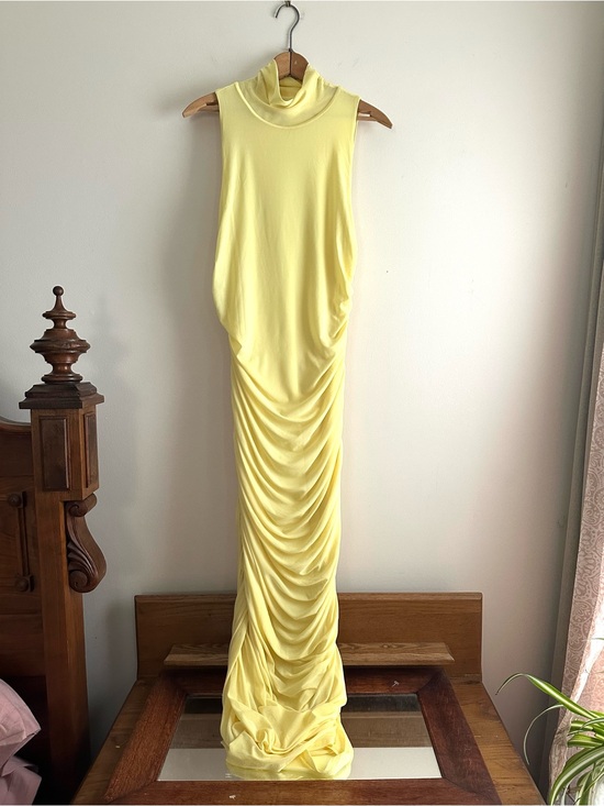 AFRM Dresses & Skirts - AFRM • Fiorella Ruched Mock Neck Maxi Dress in Buttercup